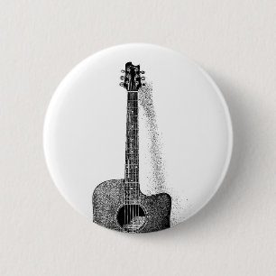 Badge Rond 5 Cm Guitare classique