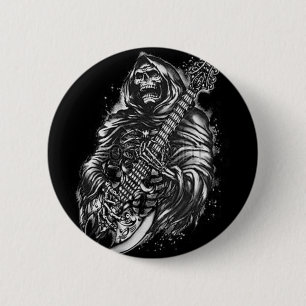 Badge Rond 5 Cm Guitare de faucheuse