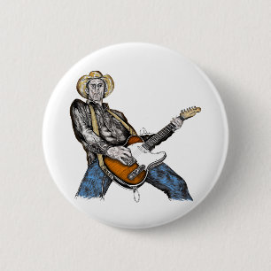 Badge Rond 5 Cm Guitare du pays