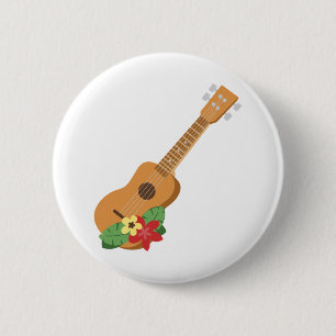 Badge Rond 5 Cm Guitare d'ukulélé