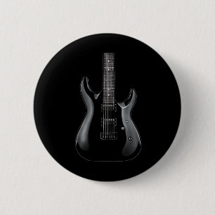 Badge Rond 5 Cm Guitare Rock Band Et Rouleau Pour Hommes Bande Tee
