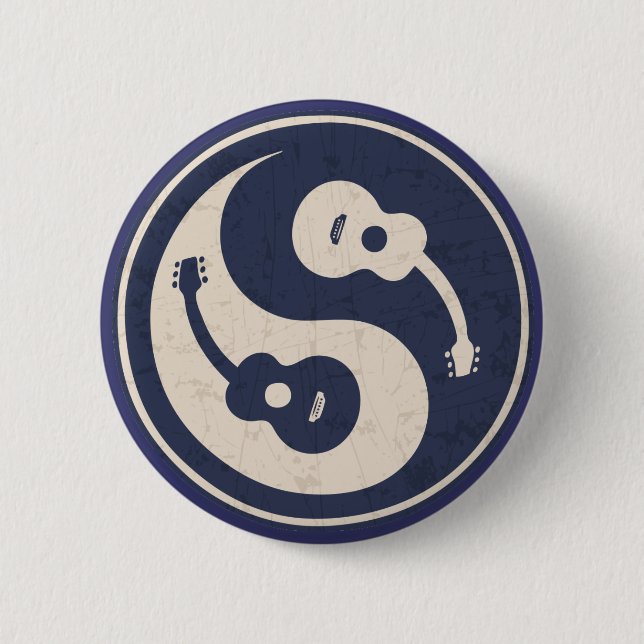Badge Rond 5 Cm Guitare Yang -bleu (Devant)