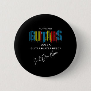 Badge Rond 5 Cm Guitariste Combien De Guitares Fait Anniversaire