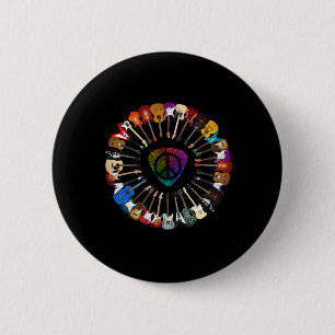Badge Rond 5 Cm Guitariste Variété guitare Anniversaire