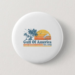 Badge Rond 5 Cm Gulf Of Us America Est 2025 Retro Vintage Beach Me