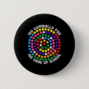 Badge Rond 5 Cm Gumballs Pour 100 Jours D'École