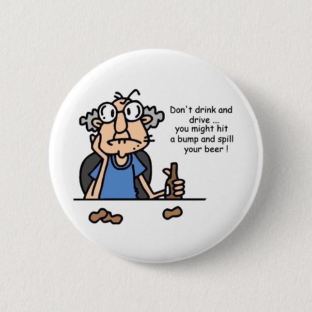 Badge Rond 5 Cm GUS sur boire et conduire (Devant)