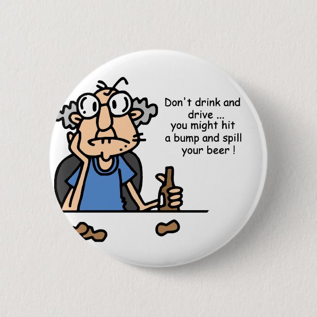 Badge Rond 5 Cm GUS sur boire et conduire (Devant)