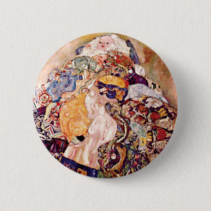 Badge Rond 5 Cm Gustav Klimt - Le Berceau - Nouveau-né