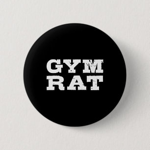 Badge Rond 5 Cm Gym Rat Funny Bodybuilding Entraînement 1