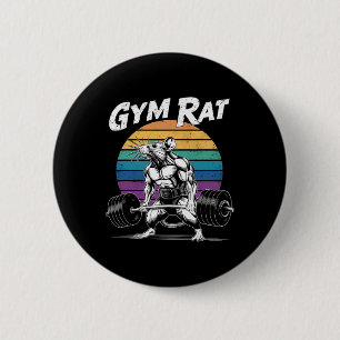 Badge Rond 5 Cm Gymnase Musculaire Rat Poids Bodybuilding Workou