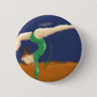 Badge Rond 5 Cm Gymnaste sur contrebalancer l'art