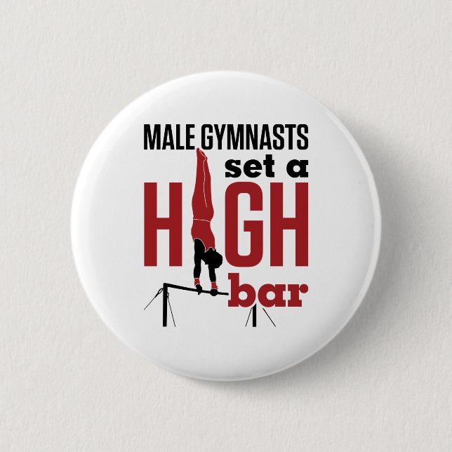 Badge Rond 5 Cm Gymnastique Hommes Garçons Homme Gymnaste Set a Hi (Devant)
