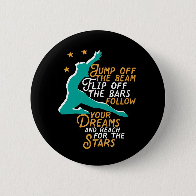Badge Rond 5 Cm Gymnastique Inspirationnelle Sport Citation Gymnas (Devant)
