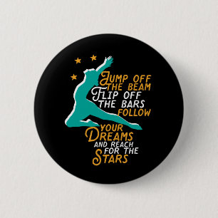 Badge Rond 5 Cm Gymnastique Inspirationnelle Sport Citation Gymnas