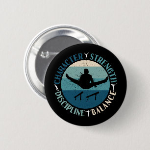 Badge Rond 5 Cm Gymnastique masculine Caractère Force Discipline