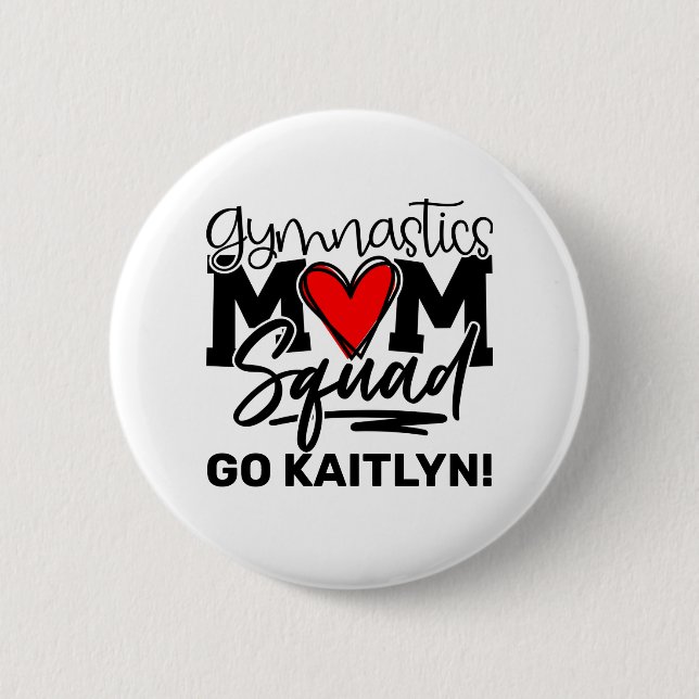 Badge Rond 5 Cm Gymnastique personnalisée Maman Squad (Devant)