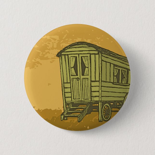 Badge Rond 5 Cm Gypsy caravan (Devant)