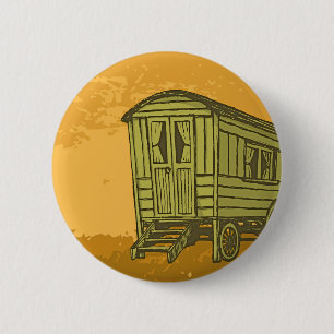 Badge Rond 5 Cm Gypsy caravan