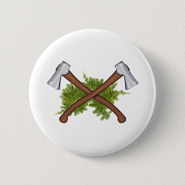 Badge Rond 5 Cm haches de franchissement de brousse (Devant)