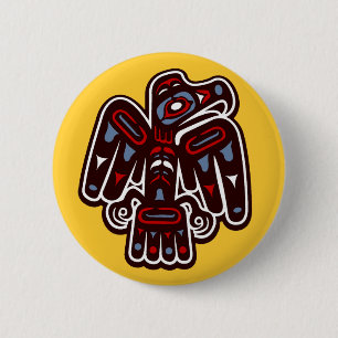 Badge Rond 5 Cm Haida Thunderbird