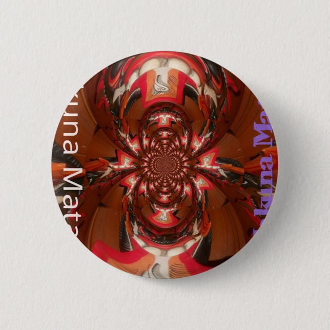 Badge Rond 5 Cm Hakuna Matata Halloween Masque Kaleidoscope Abstra (Devant)