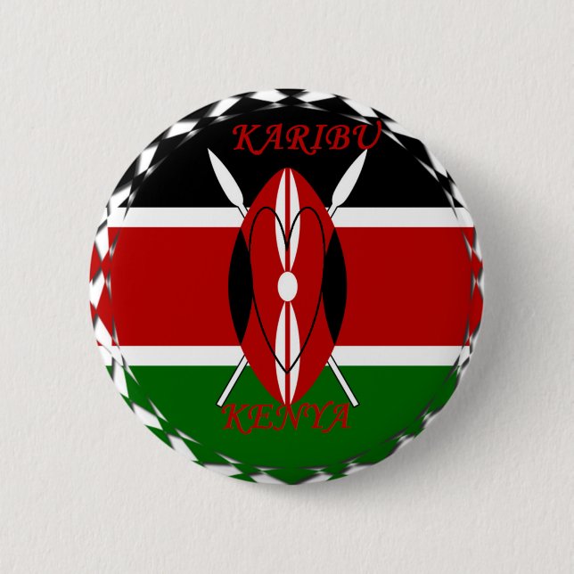 Badge Rond 5 Cm Hakuna matata Karaibu Kenya (Devant)