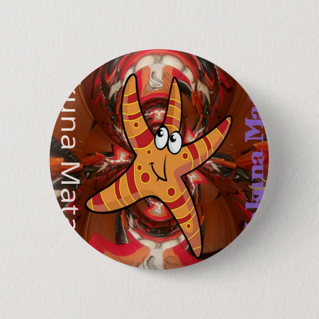 Badge Rond 5 Cm Hakuna Matata Starfish Design (Devant)