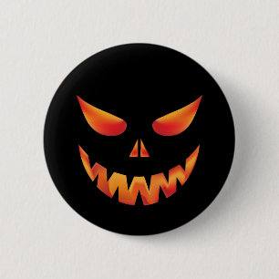 Badge Rond 5 Cm Halloween brûler le visage de monstre