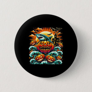 Badge Rond 5 Cm Halloween citrouille du requin