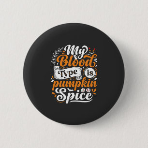 Badge Rond 5 Cm Halloween Citrouille Épice Groupe Sanguin Rétro Ty