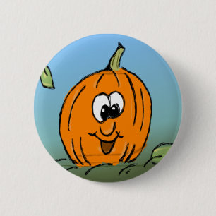 Badge Rond 5 Cm Halloween Citrouille mignon souriant
