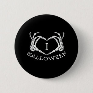 Badge Rond 5 Cm Halloween! Classique - Skeleton Hands Heart