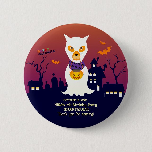 Badge Rond 5 Cm Halloween Costume fille fête d'anniversaire (Devant)