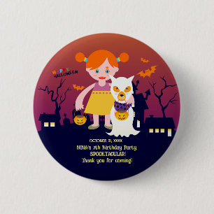 Badge Rond 5 Cm Halloween Costume fille fête d'anniversaire