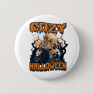 Badge Rond 5 Cm Halloween cosy