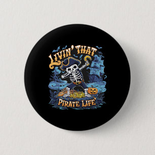 Badge Rond 5 Cm Halloween Dabbing Pirate Skeleton Simple Halloween