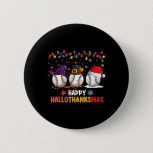 Badge Rond 5 Cm Halloween de baseball Thanksgiving Noël Hallotha