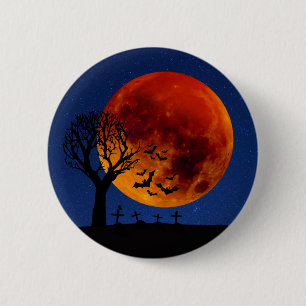 Badge Rond 5 Cm Halloween de la lune de récolte