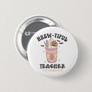 Badge Rond 5 Cm Halloween de l'enseignant de seins - Cadeau de l'e