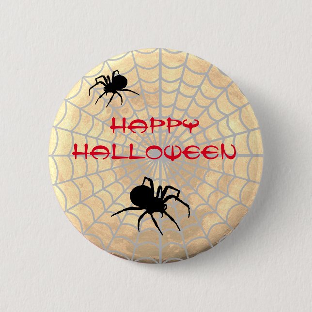 Badge Rond 5 Cm Halloween des araignées (Devant)