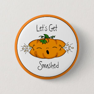 Badge Rond 5 Cm Halloween drôle   Sommes-nous détruits   CITROUILL