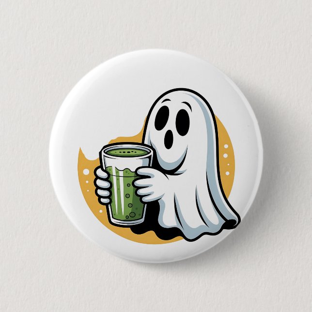 Badge Rond 5 Cm Halloween éffrayante de Matcha à boire (Devant)