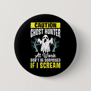 Badge Rond 5 Cm Halloween Fantôme Chasseur Travail Paranormal Fant