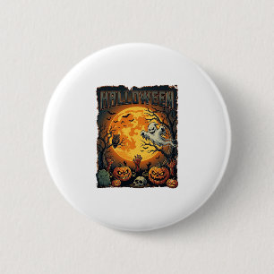 Badge Rond 5 Cm Halloween Fantôme Pleine Lune Jack Lanterns Zombie