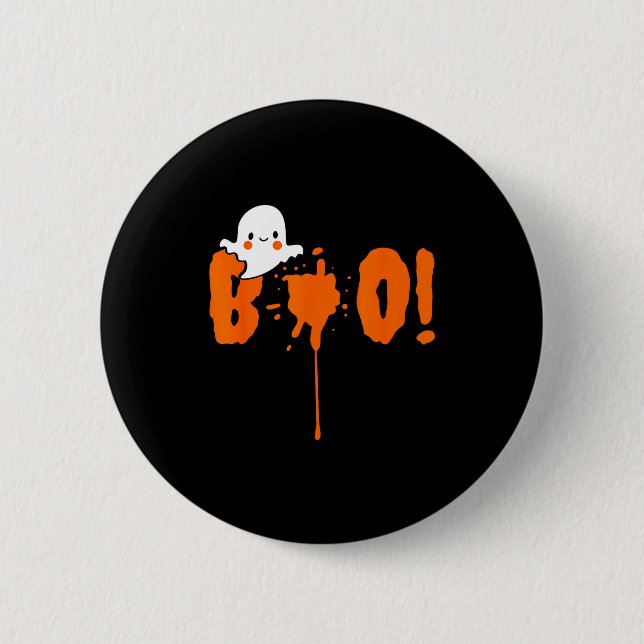 Badge Rond 5 Cm Halloween Funny Cute Ghost Boo! Design Gift  (Devant)