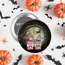 Badge Rond 5 Cm Halloween Gnomes Pleine lune Famille Pin-Back