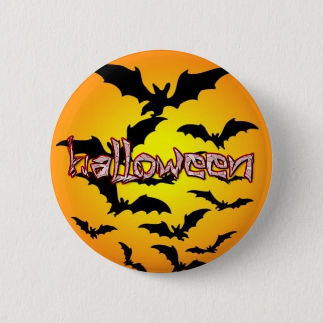 Badge Rond 5 Cm Halloween manie la batte le bouton (Devant)
