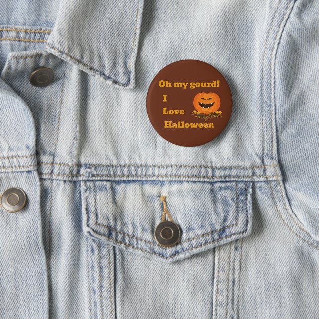 Badge Rond 5 Cm halloween oh mon bouton gourde (En situation)