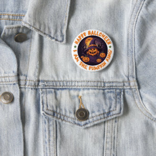 Badge Rond 5 Cm Halloween orange de l'équipage Boo